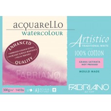 Artistico Aquarello Enhanced 300gsm Hot Pressed Watercolour Pad - A3