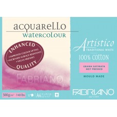 Artistico Aquarello Enhanced 300gsm Hot Pressed Watercolour Pad - A4