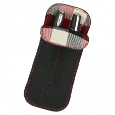 Double Pen Case - Midnight Red