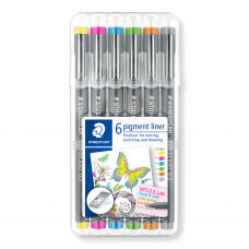 Bright Coloured Pigment Liner 6 Pack 0.3mm