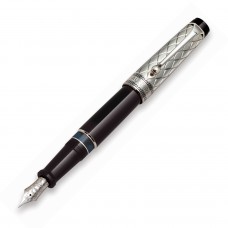 Optima Riflessi Sterling Silver and Black Fountain Pen