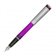 Kappa Satin Chrome and Purple Transparent Fountain Pen