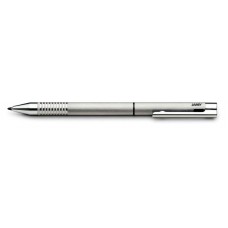 Logo Twin Pen Brushed Stainless Steel
