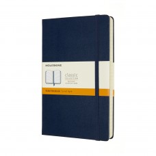 Expanded Large Sapphire Blue Ruled Notebook - Hardcover