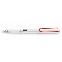 Safari White Red Fountain Pen
