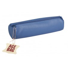 Age-Bag Leather Pen Case - Large Blue