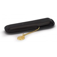 Black leather case - 2 pens