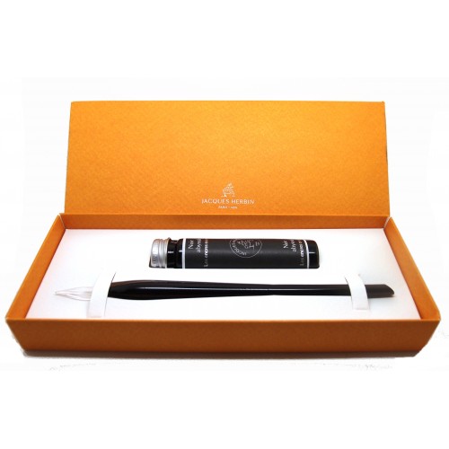 Jacques Herbin Prestige Glass Pen Set Black