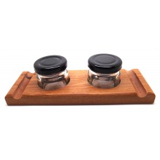 Inkwell - Double with Pen Rest - Wood