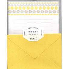Letterpress Set Yellow Flowers