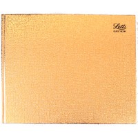 Ladydate Quarto Landscape Ruled Guest Book - Gold