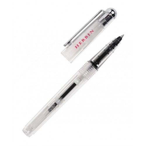 Transparent Rollerball Pen Long, with converter