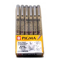 Pigma Micron Set of 6 Pigment Liners