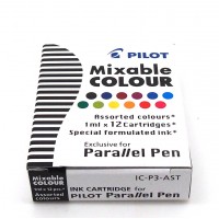 Pilot Parallel Cartridges, 12 Assorted Colours