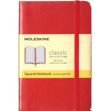 Classic Pocket Red Grid Notebook - Softcover