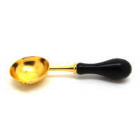 Sealing wax spoon with tealight - black