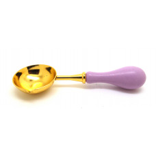 Sealing wax spoon with tealight - lilac purple