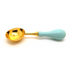 Sealing wax spoon with tealight - mint green