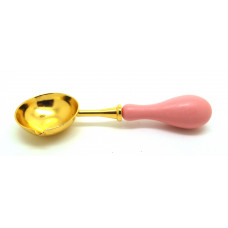 Sealing wax spoon with tealight - warm pink