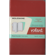 Volant Large Ruled Journals Set of 2, Coral and Aqua